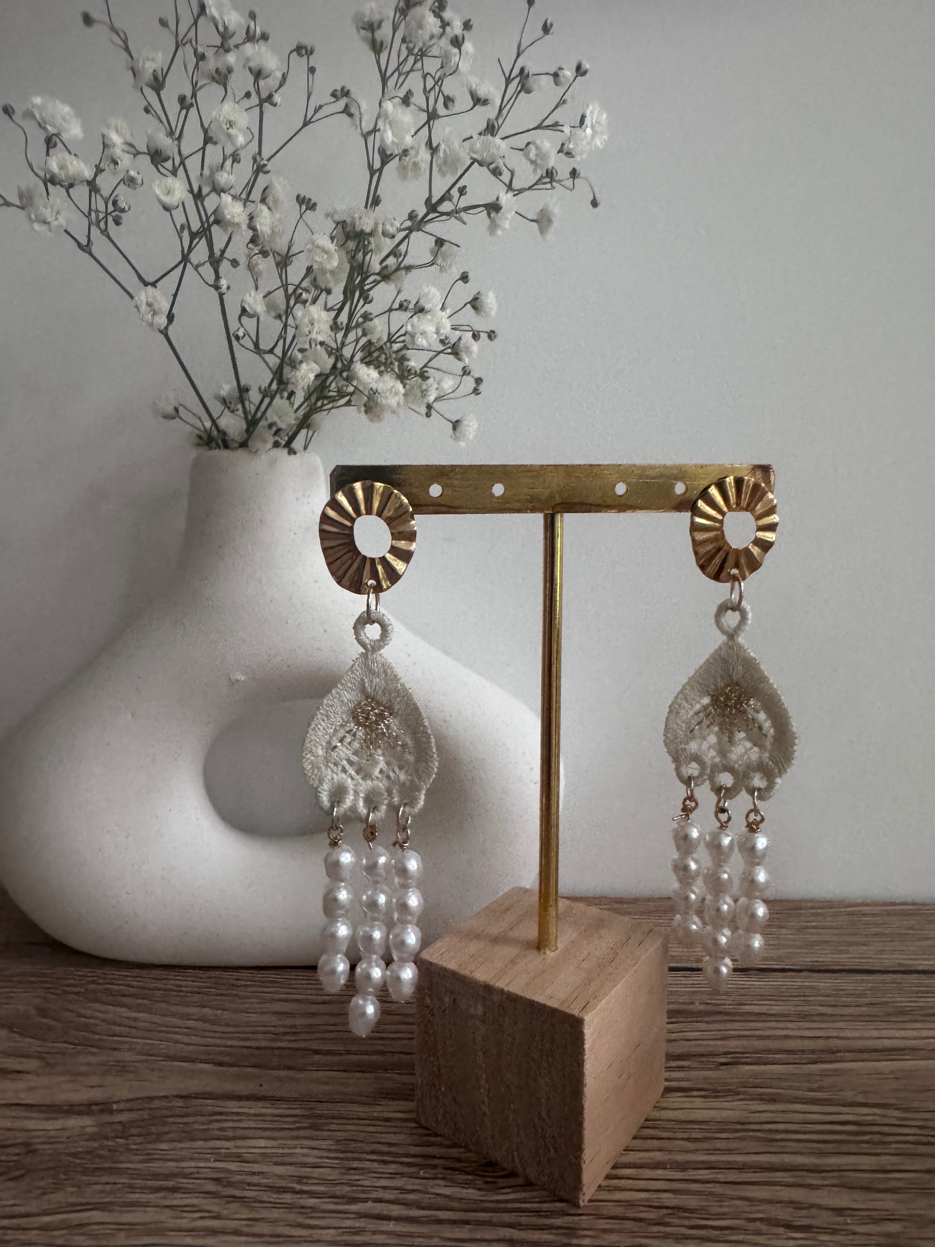 Cassiopeia embroidered earrings