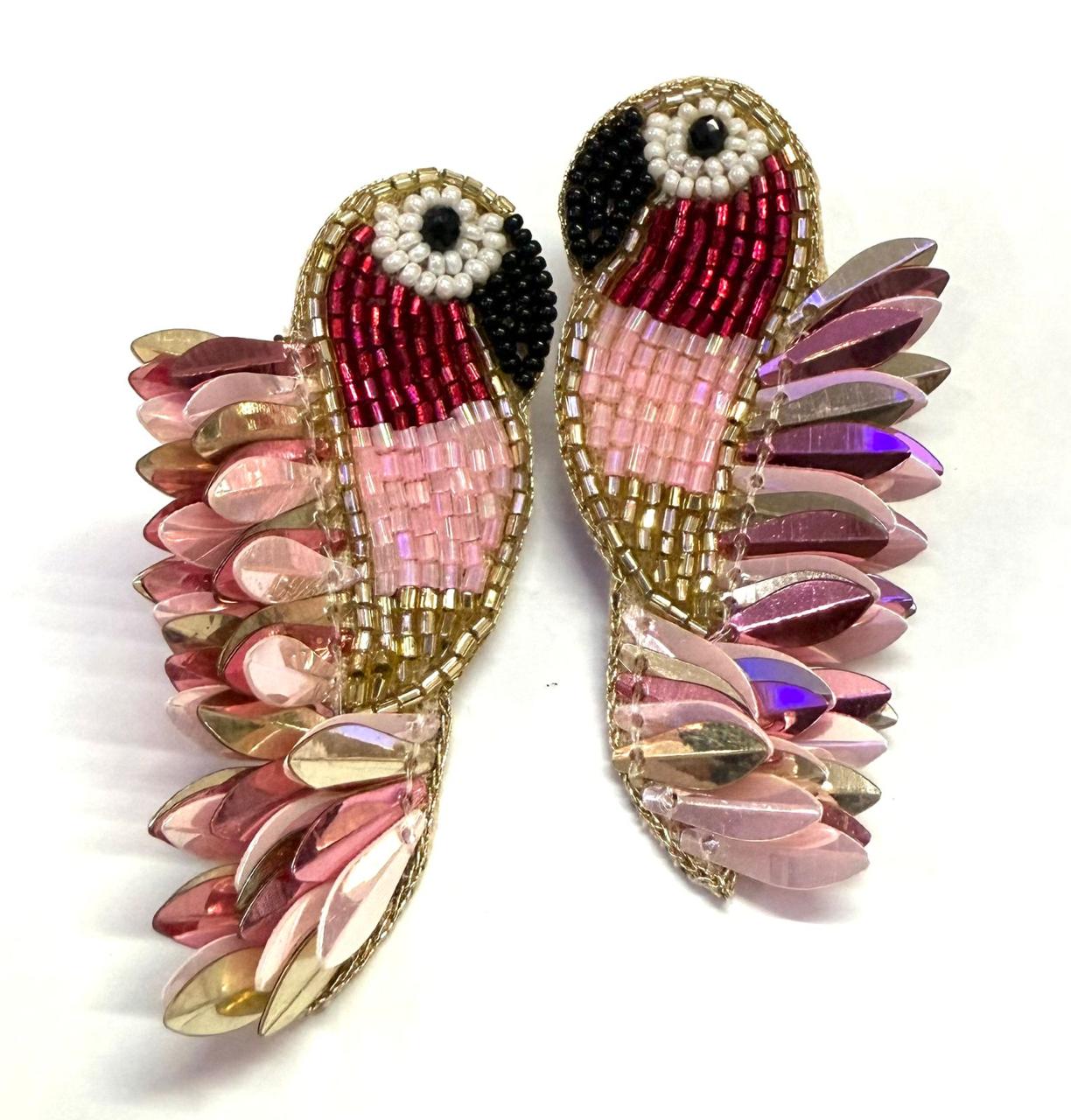 Boucles d'oreilles brodées Perlées ASHA