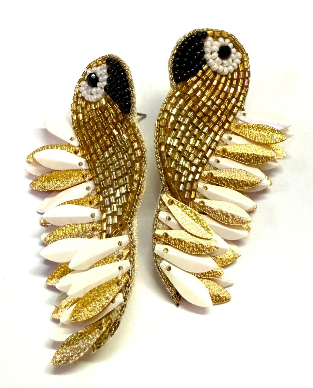 Boucles d'oreilles brodées Perlées ASHA