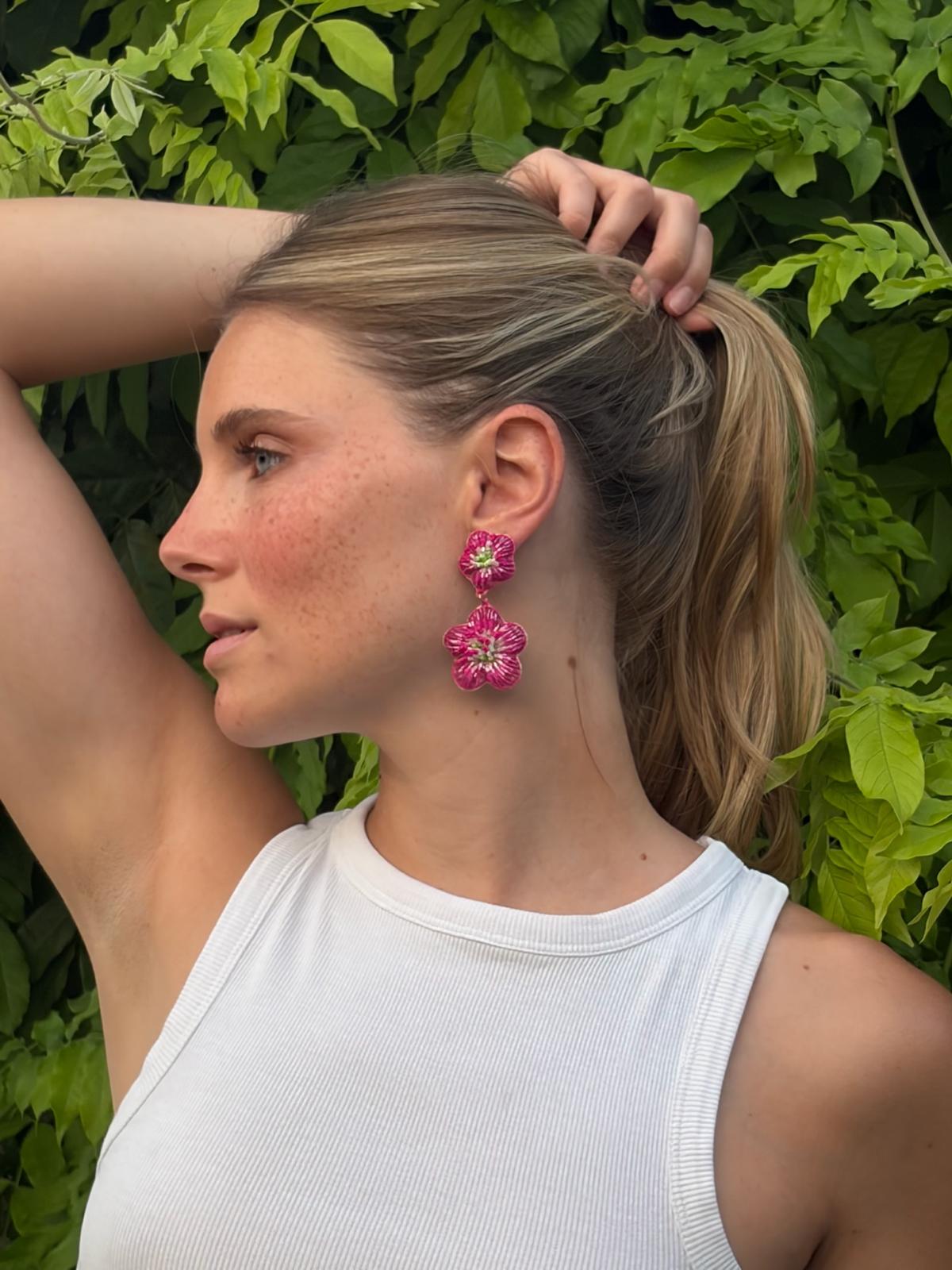 Boucles d'oreilles brodées Manéa