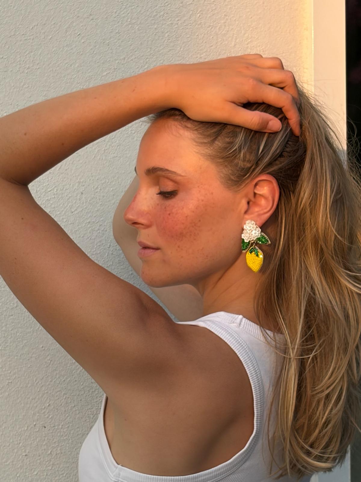 Boucles d'oreilles brodées LIMONA