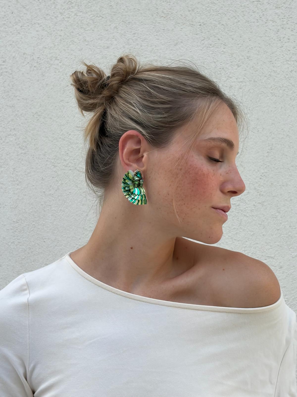 Boucles d'oreilles brodées ISÉE