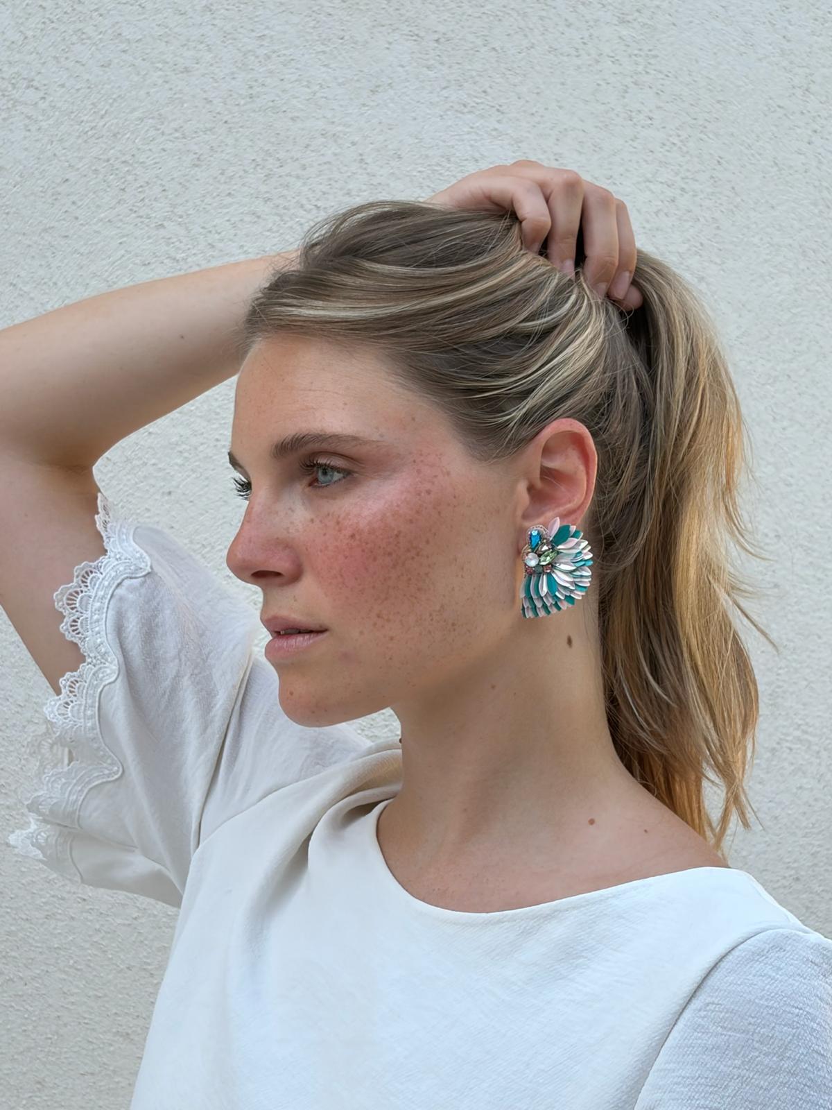 Boucles d'oreilles brodées ISÉE