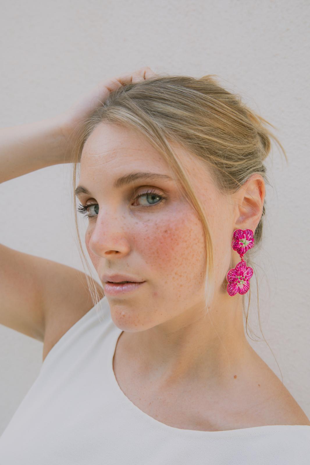 Boucles d'oreilles brodées Manéa