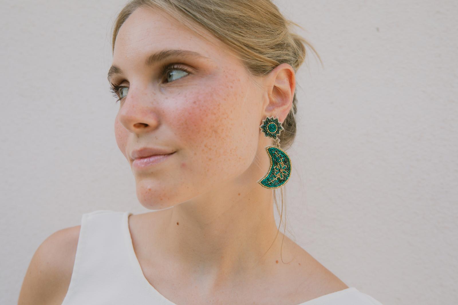 Boucles d'oreilles brodées Séléna