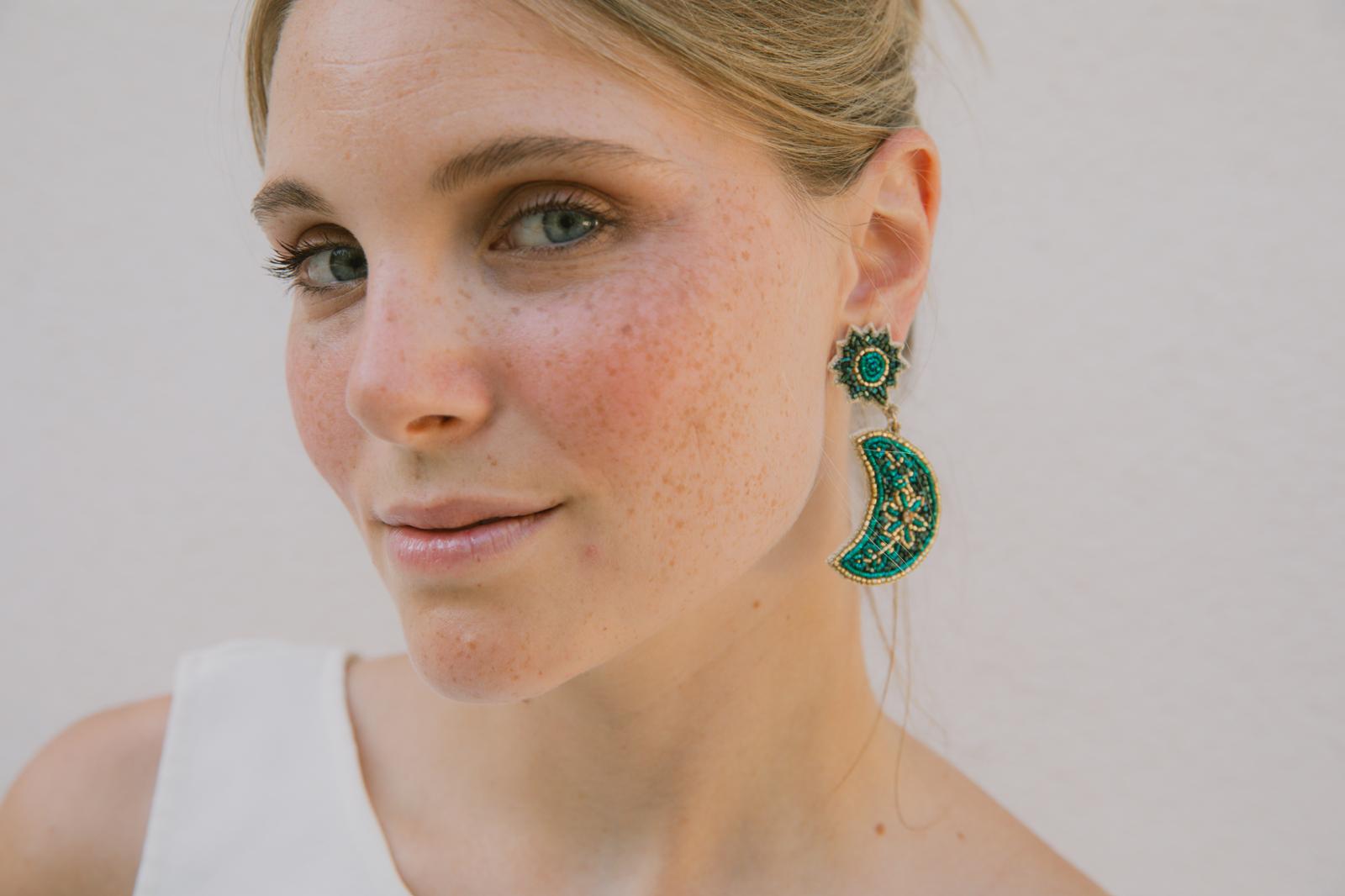 Boucles d'oreilles brodées Séléna