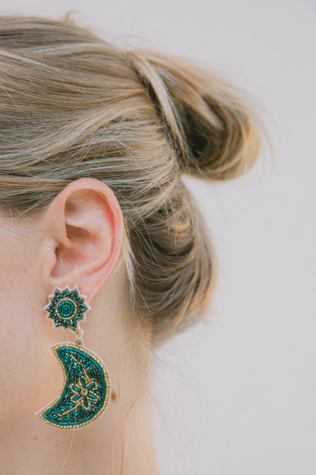 Boucles d'oreilles brodées Séléna