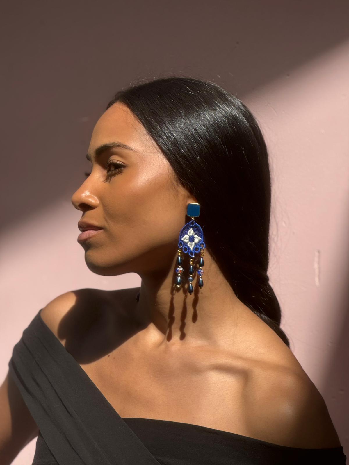 Cassiopeia embroidered earrings