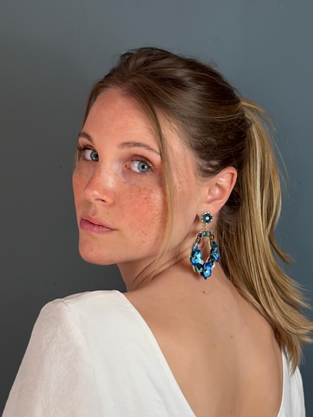 Cassiopeia embroidered earrings