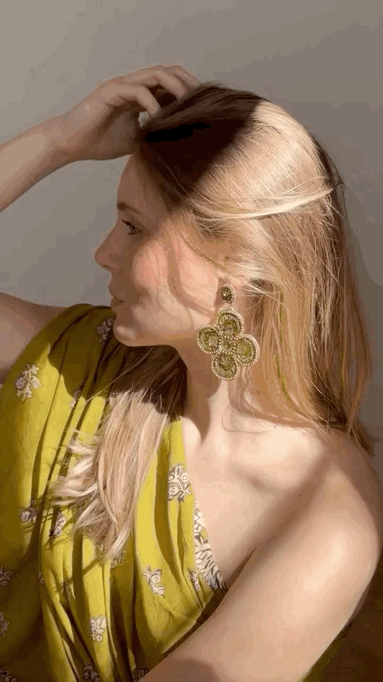 Boucles d'oreilles brodées Perlées Prisca