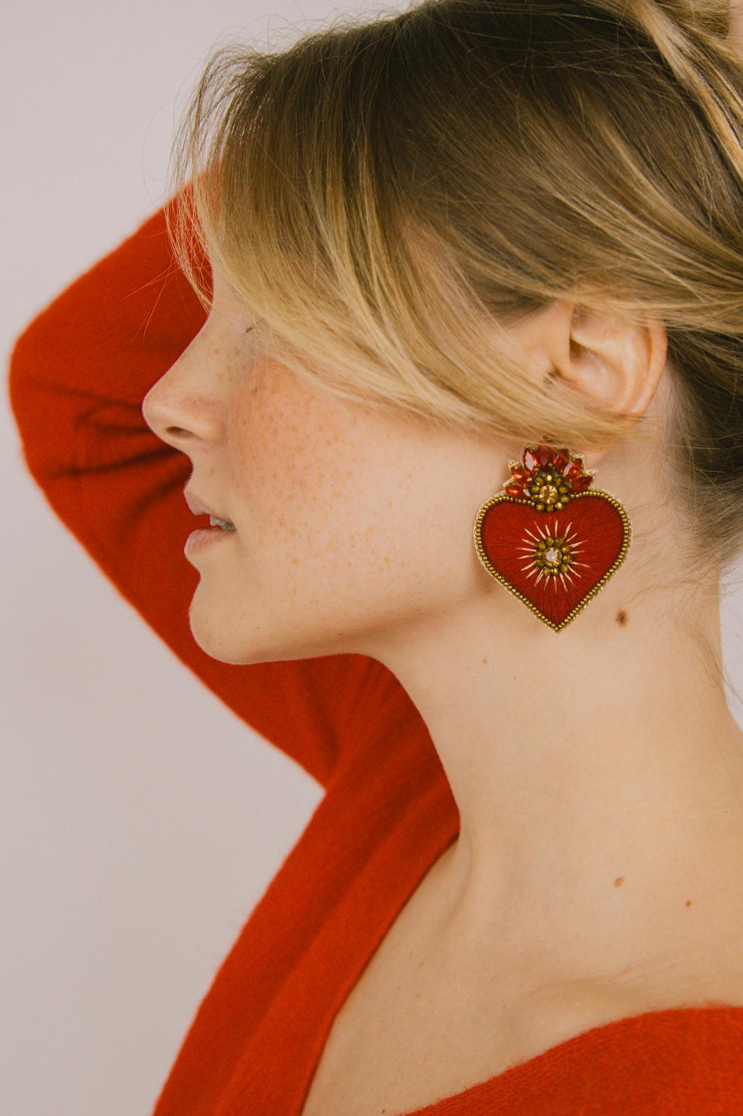 Cassiopeia embroidered earrings