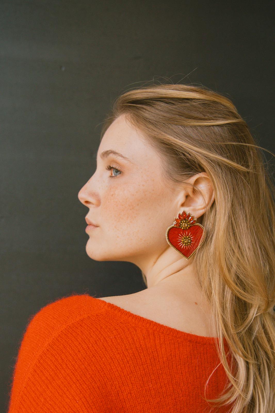 Cassiopeia embroidered earrings