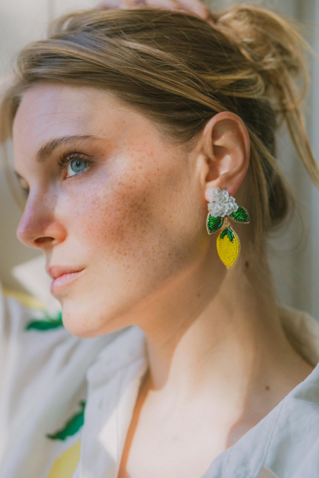Boucles d'oreilles brodées LIMONA