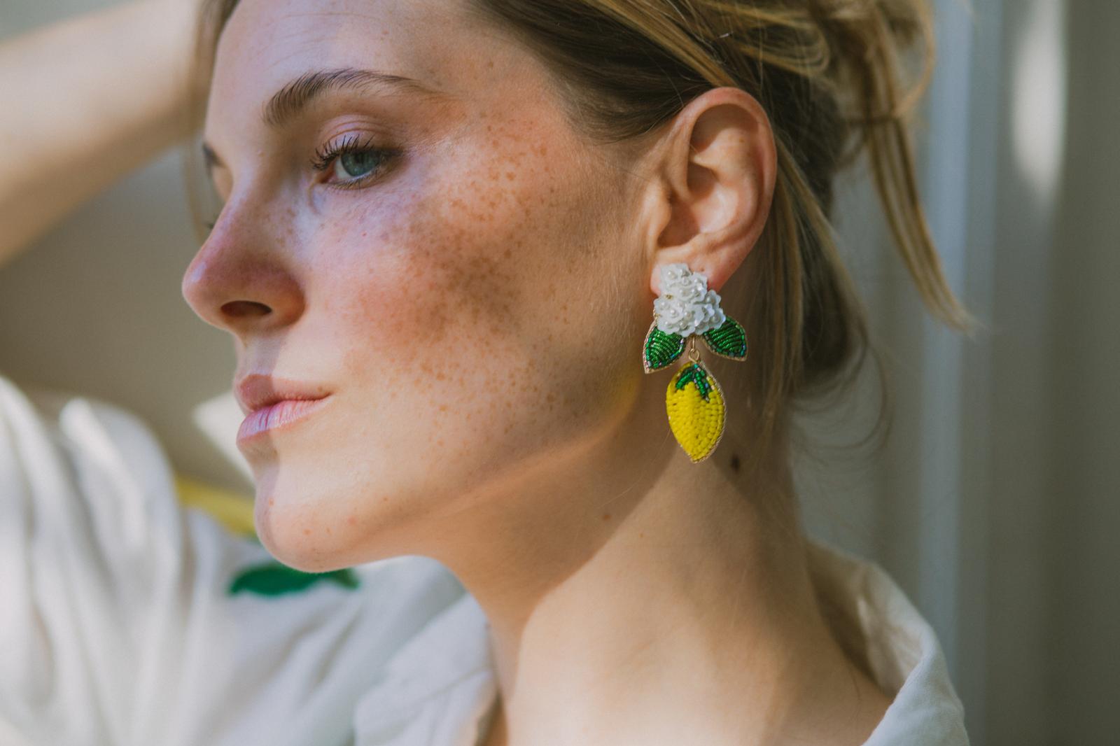 Boucles d'oreilles brodées LIMONA