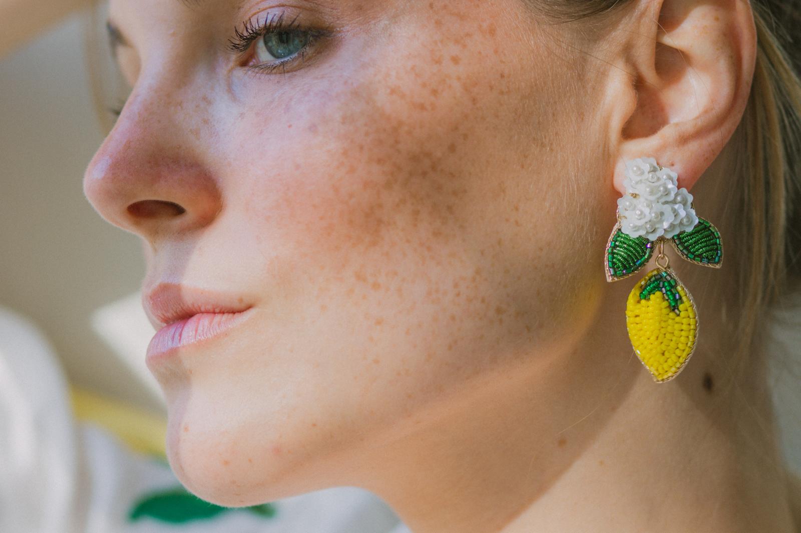 Boucles d'oreilles brodées LIMONA