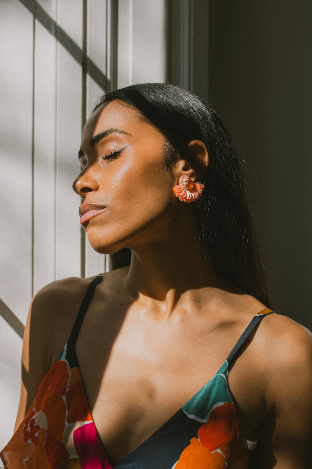 Boucles d'oreilles brodées Perlées ARYA