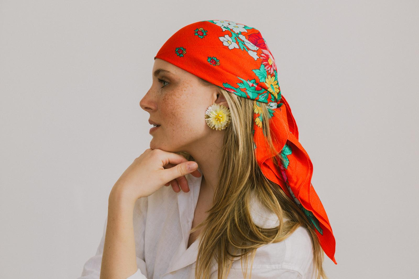 Boucles d'oreilles brodées ZINNIA