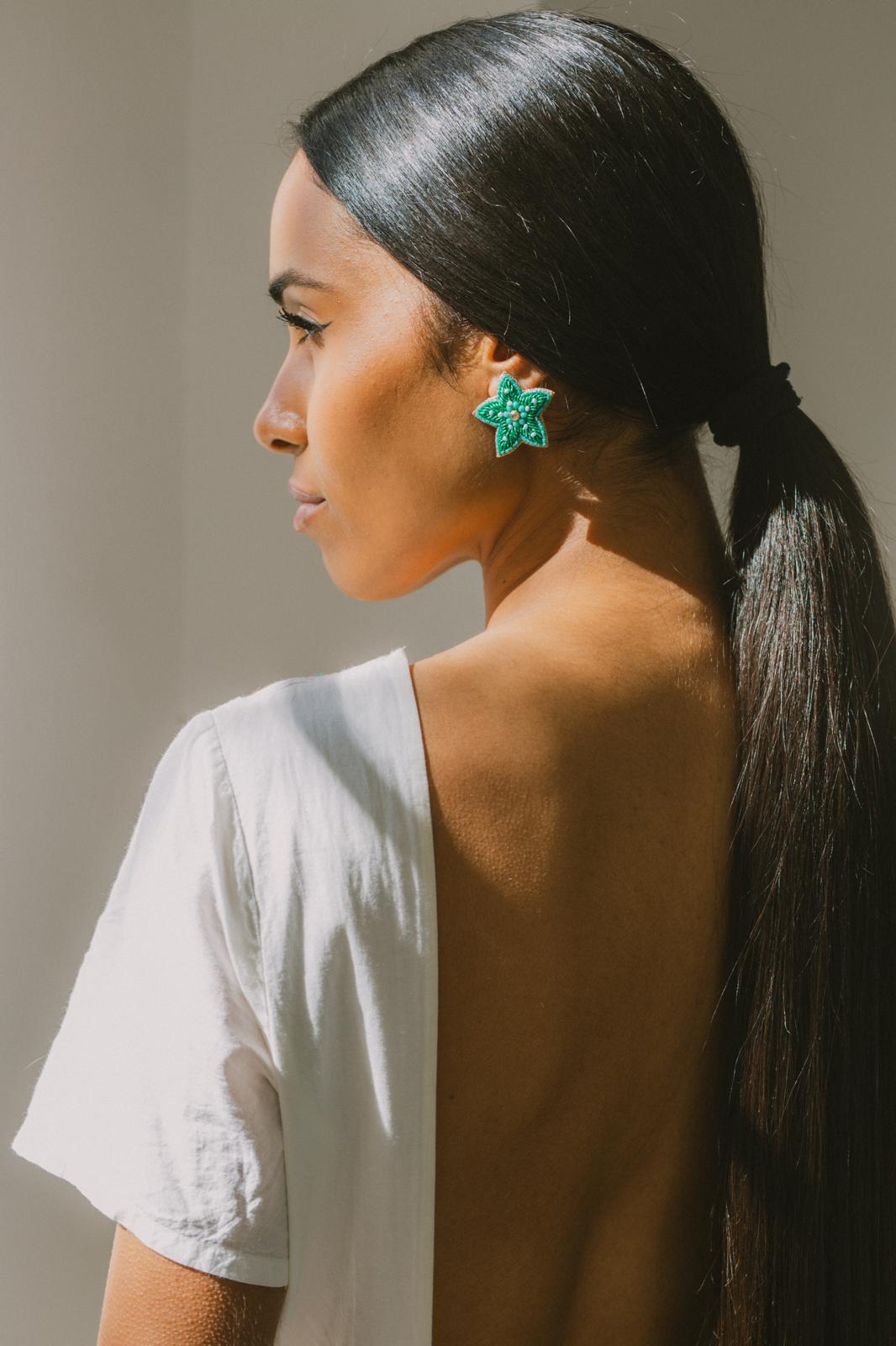 Boucles d'oreilles brodées SILÉA