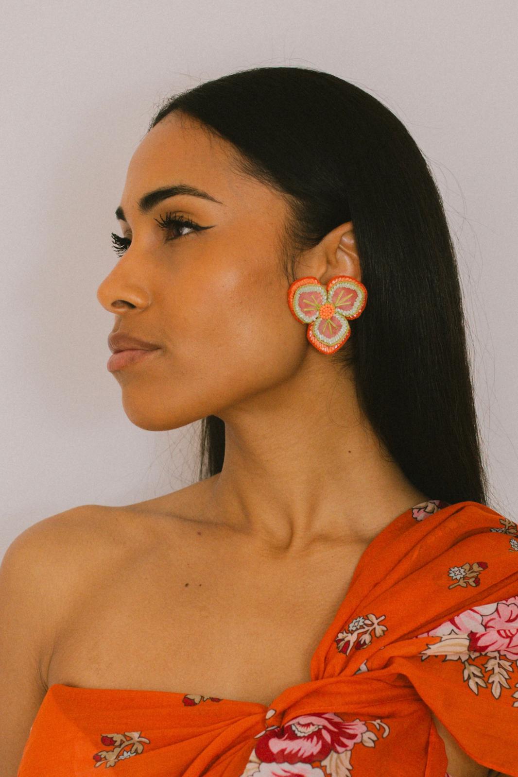 Boucles d'oreilles brodées NÉLIA
