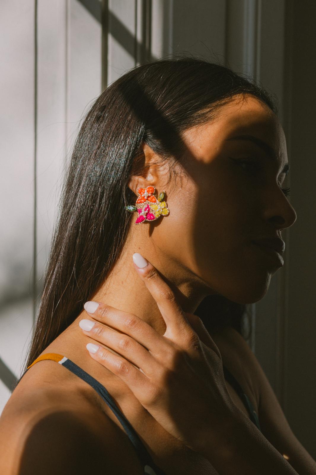 Boucles d'oreilles brodées LISA