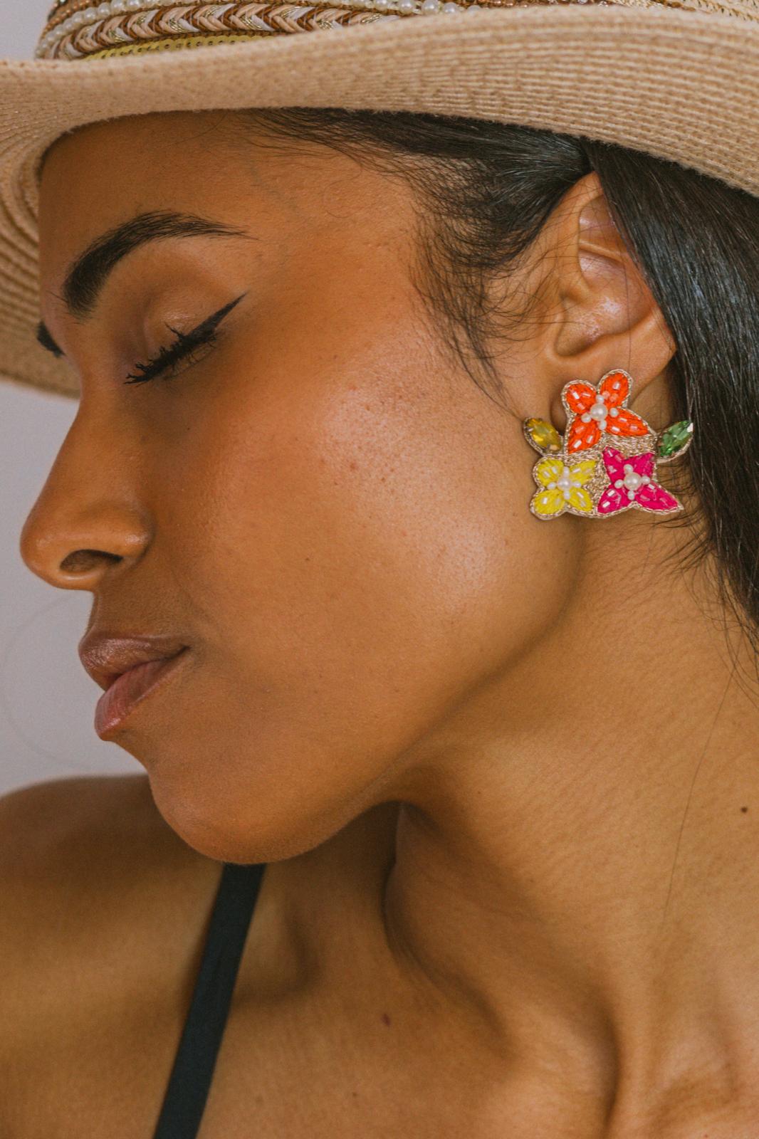 Boucles d'oreilles brodées LISA