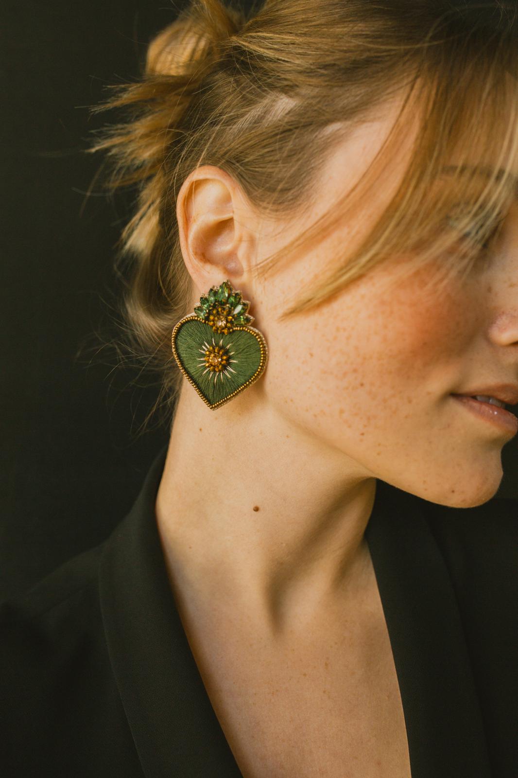 Cassiopeia embroidered earrings