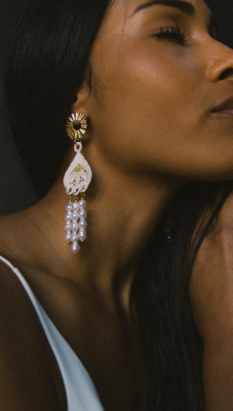 Jeanne embroidered earrings