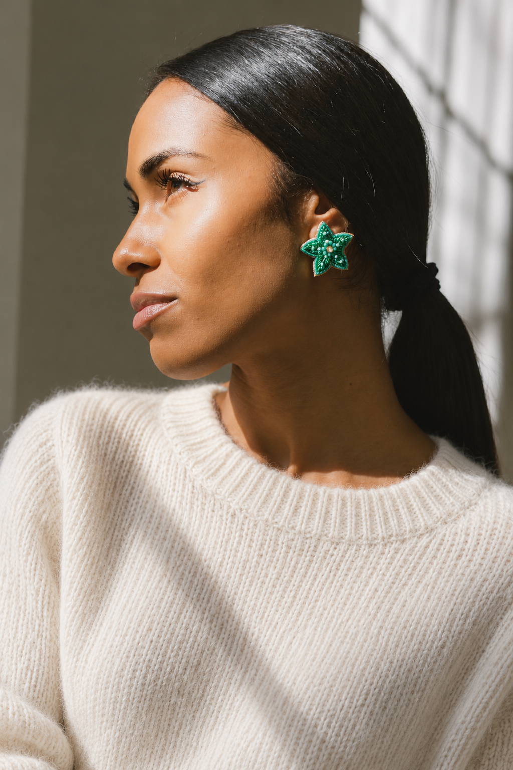 Boucles d'oreilles brodées SILÉA