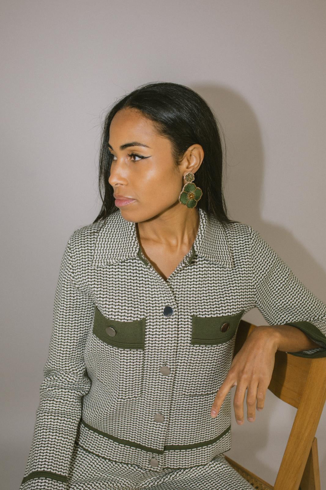 Cassiopeia embroidered earrings