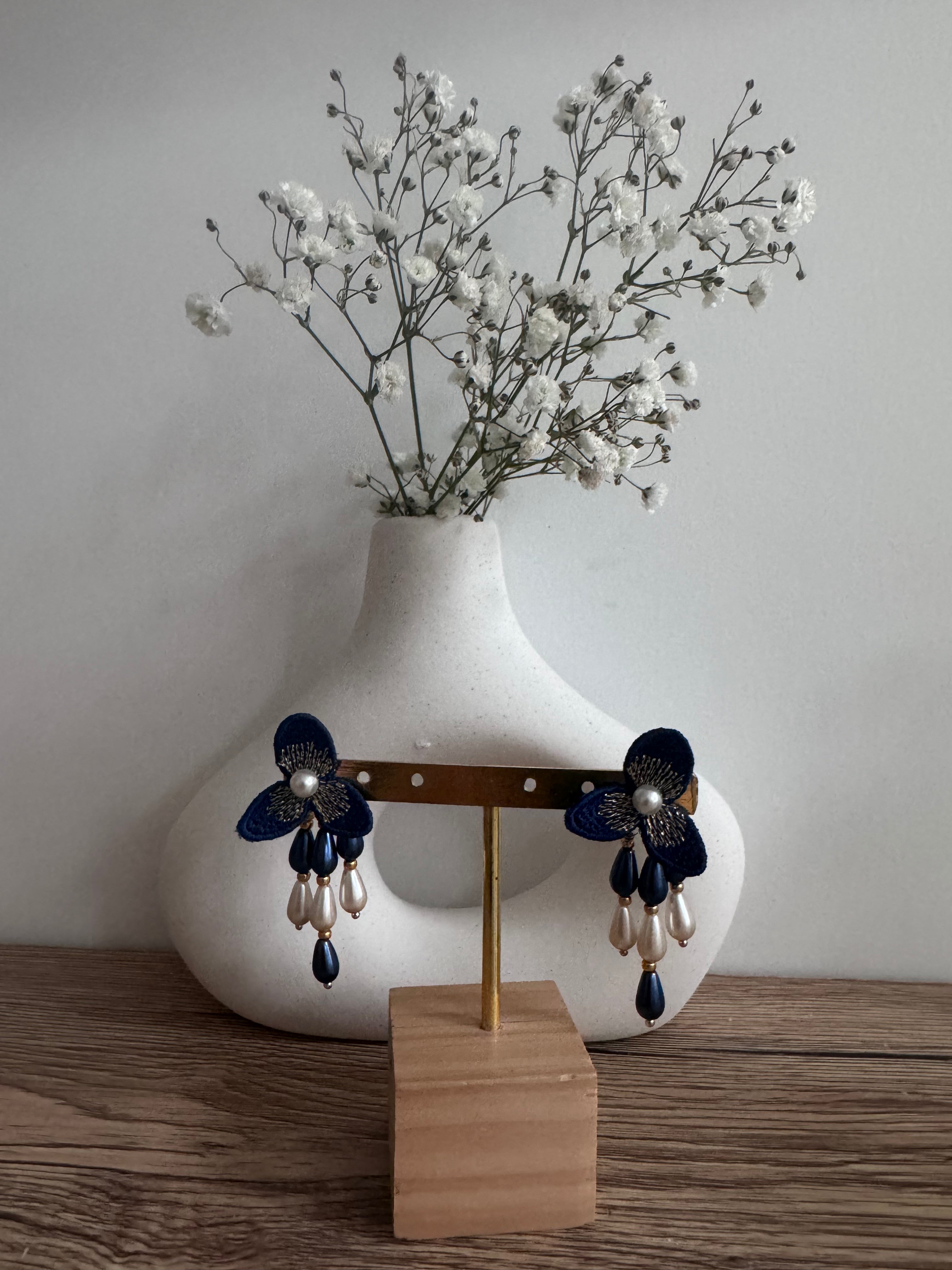 Cassiopeia embroidered earrings