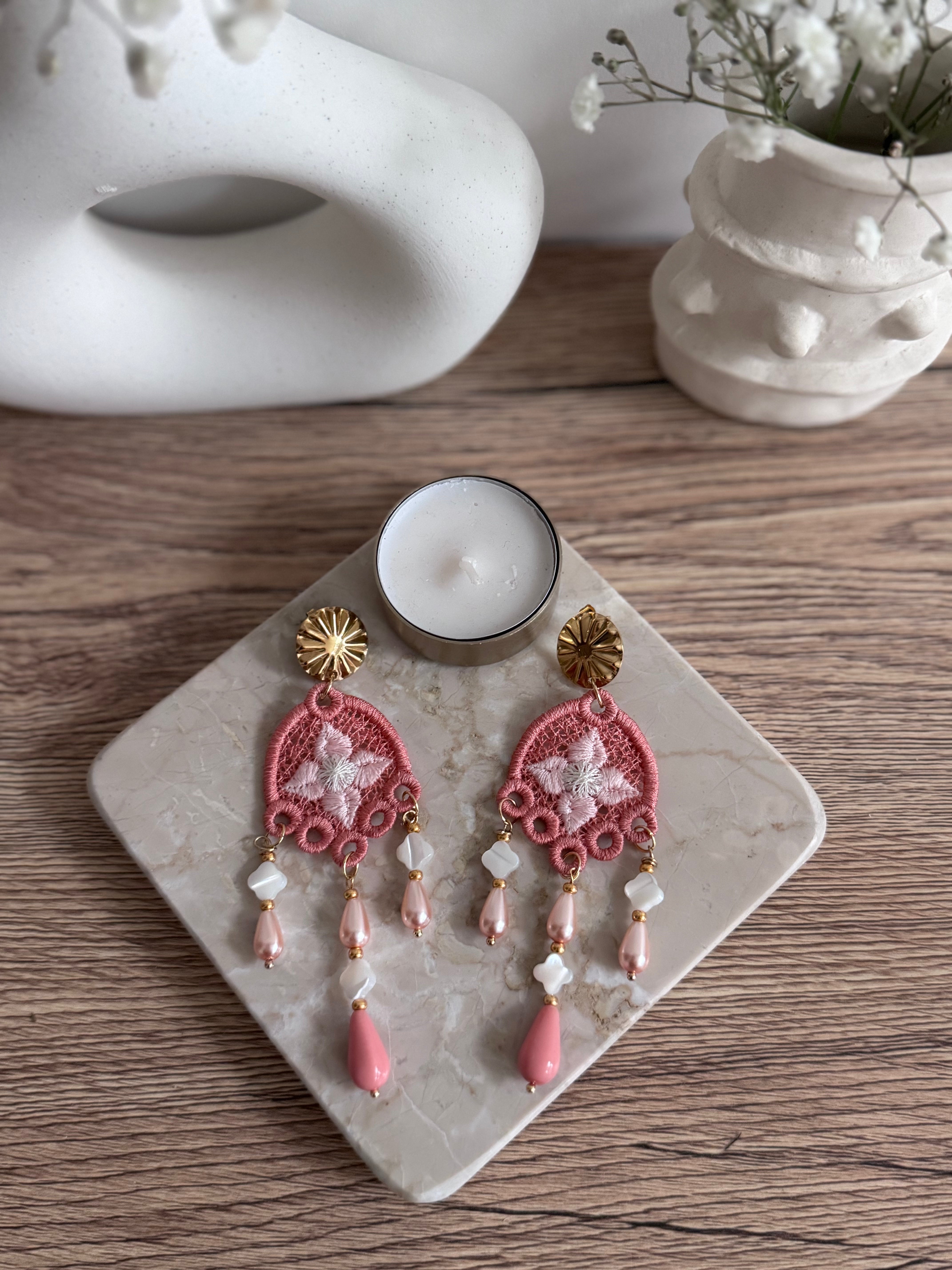 Cassiopeia embroidered earrings