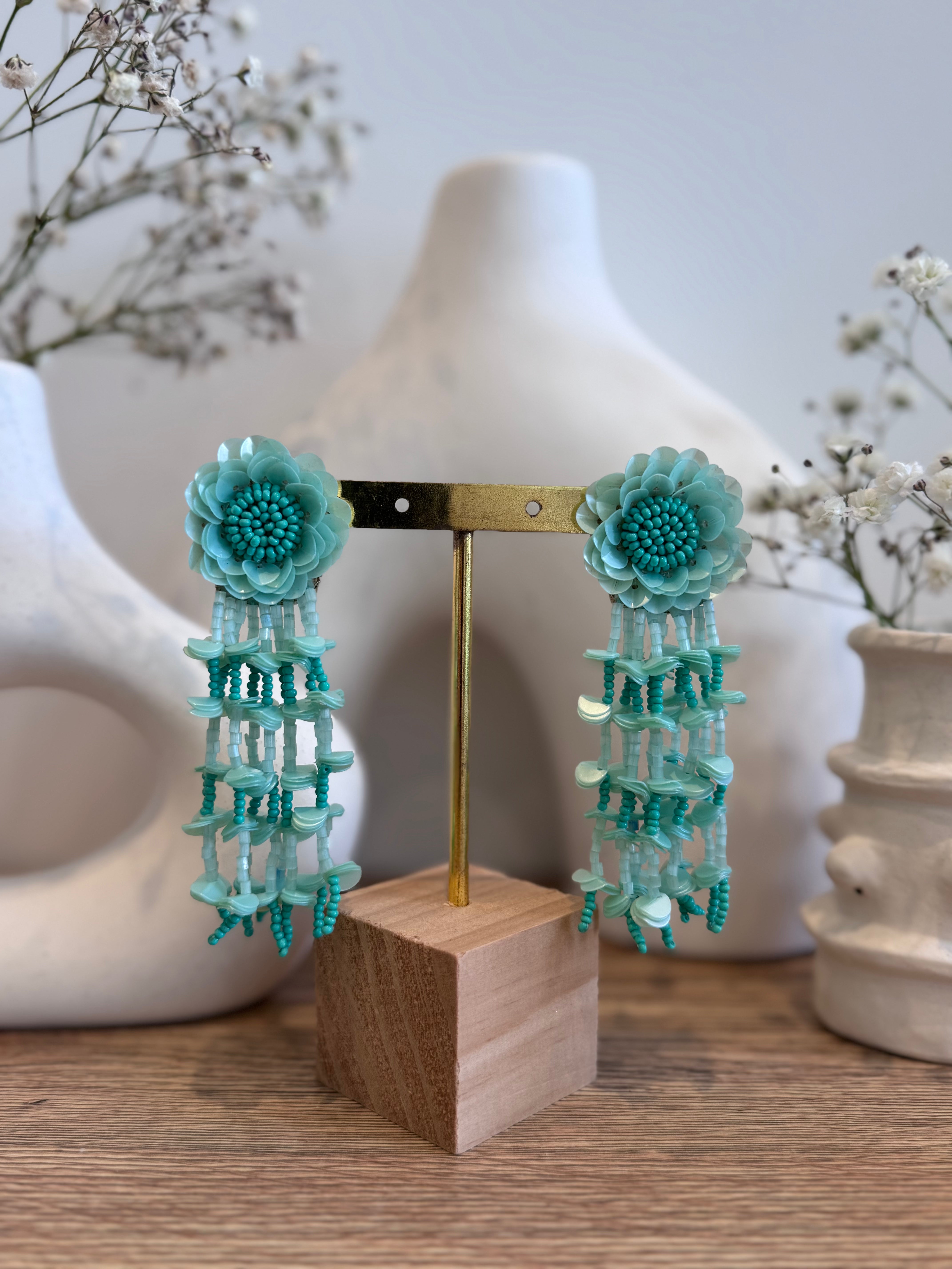 Cassiopeia embroidered earrings