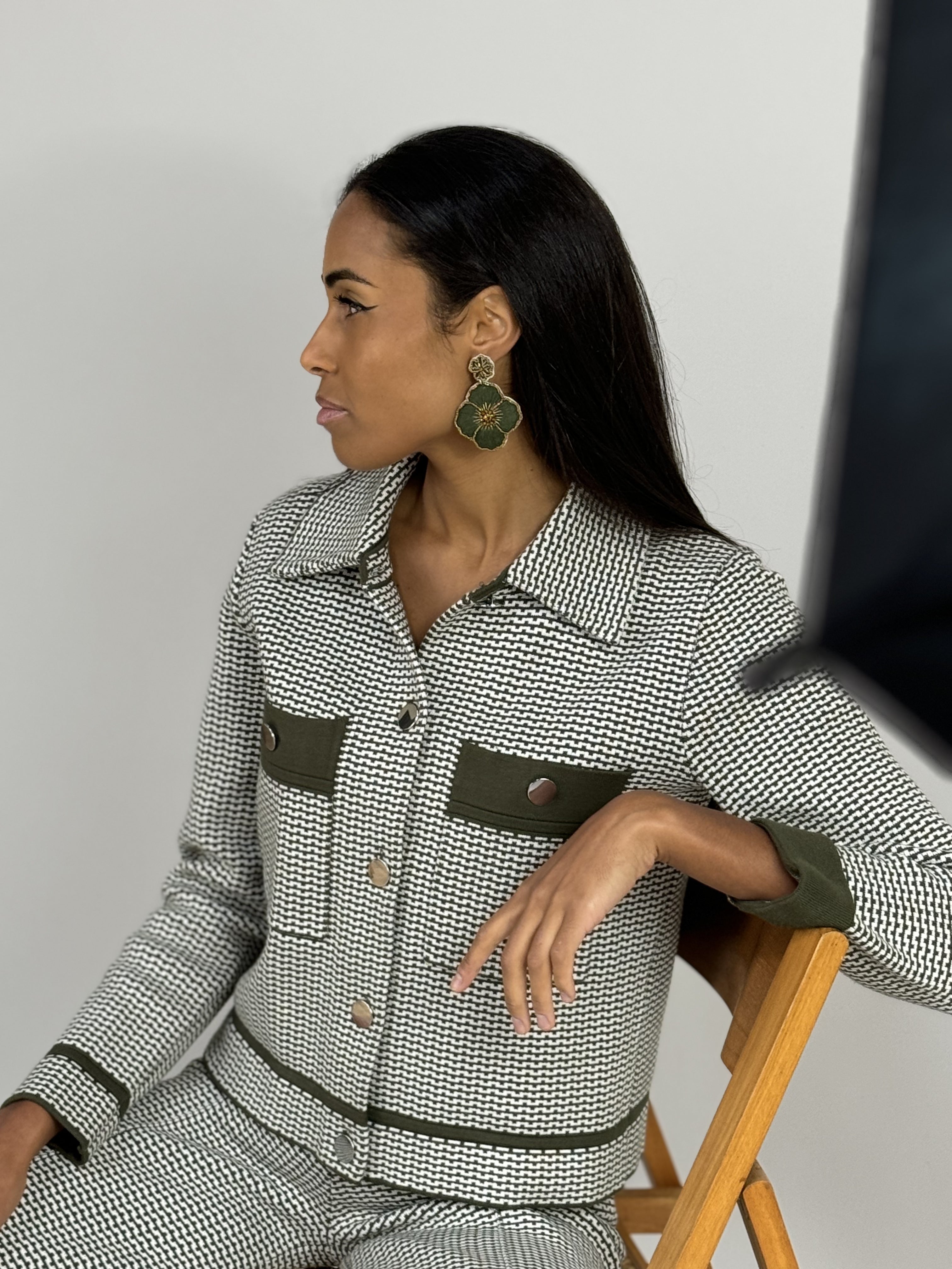 Boucles d'oreilles brodées Perlées Philippa