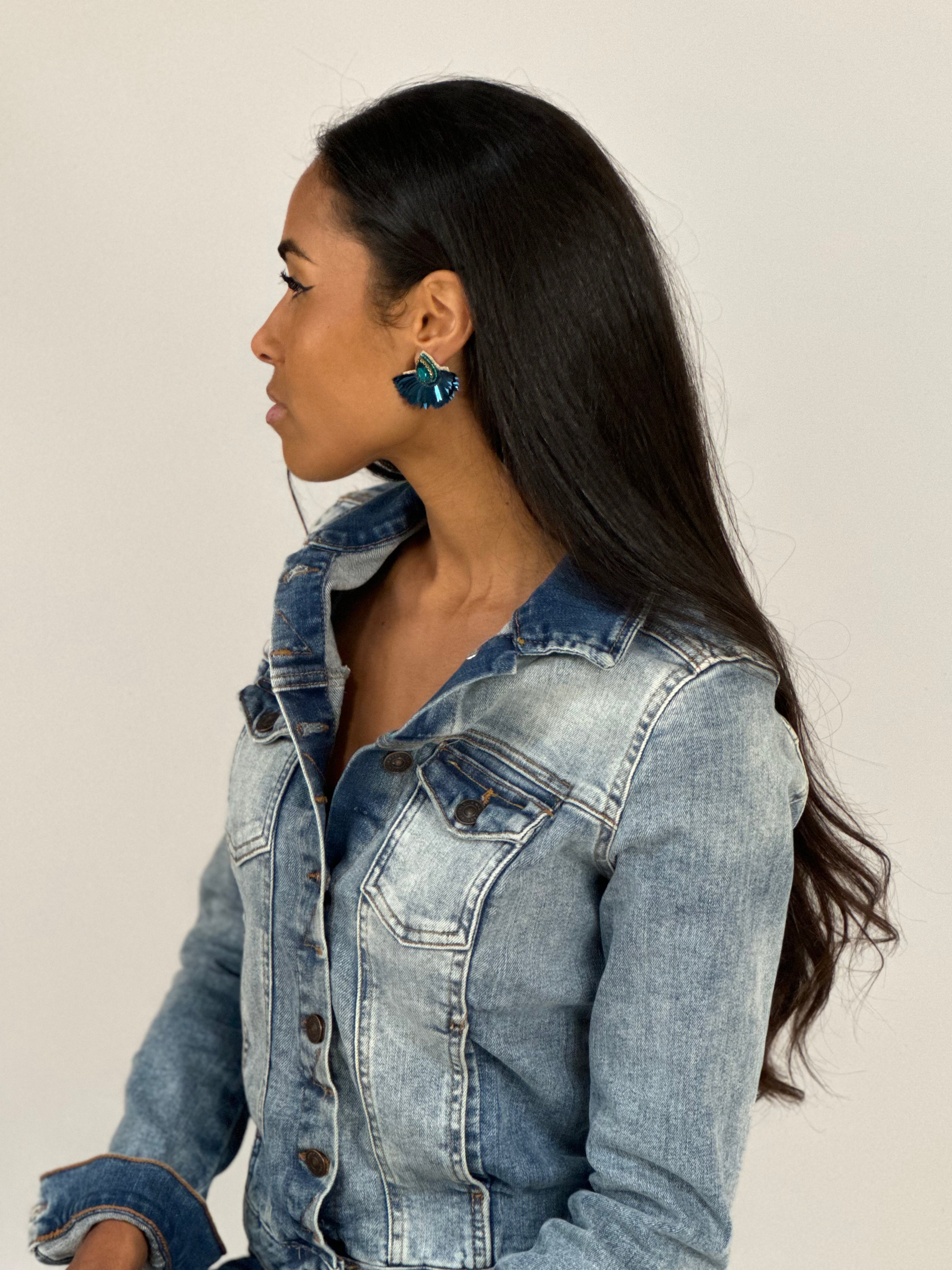 Boucles d'oreilles brodées Perlées ARYA