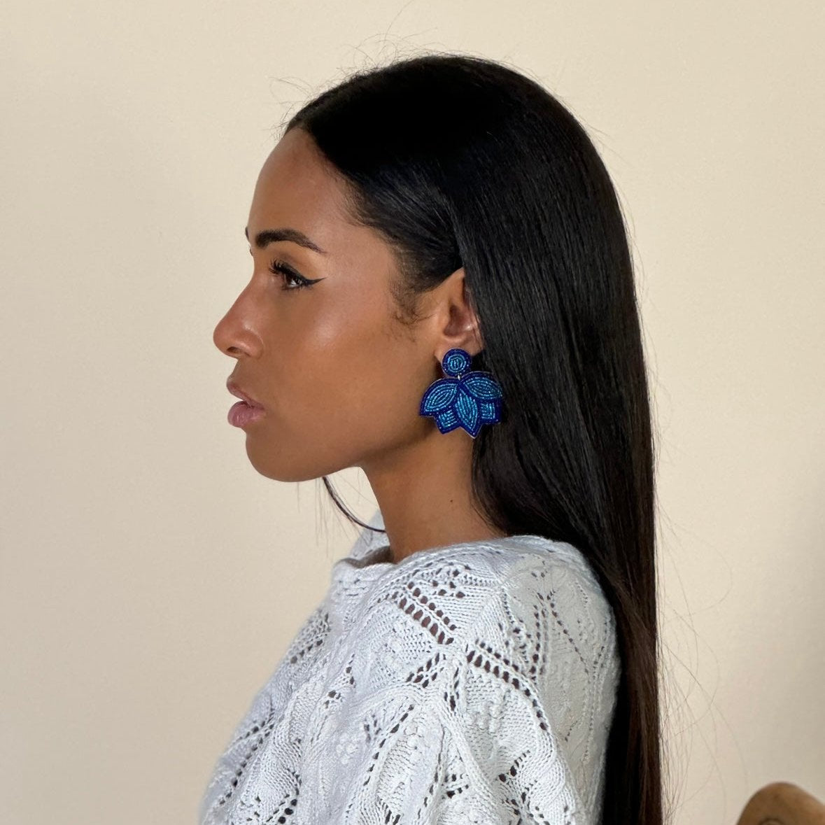 Boucles d'oreilles brodées Perlées Joséphine