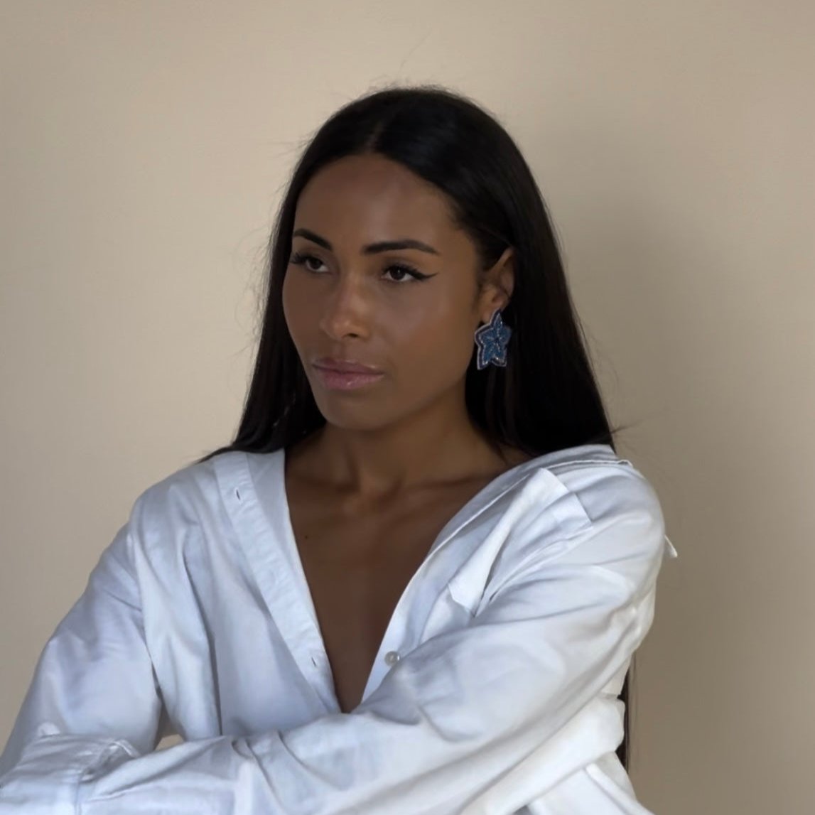 Cassiopeia embroidered earrings