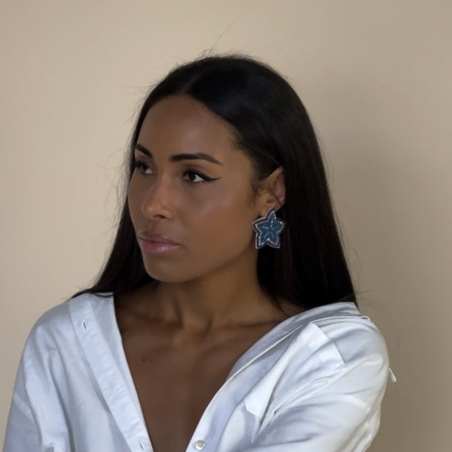 Cassiopeia embroidered earrings