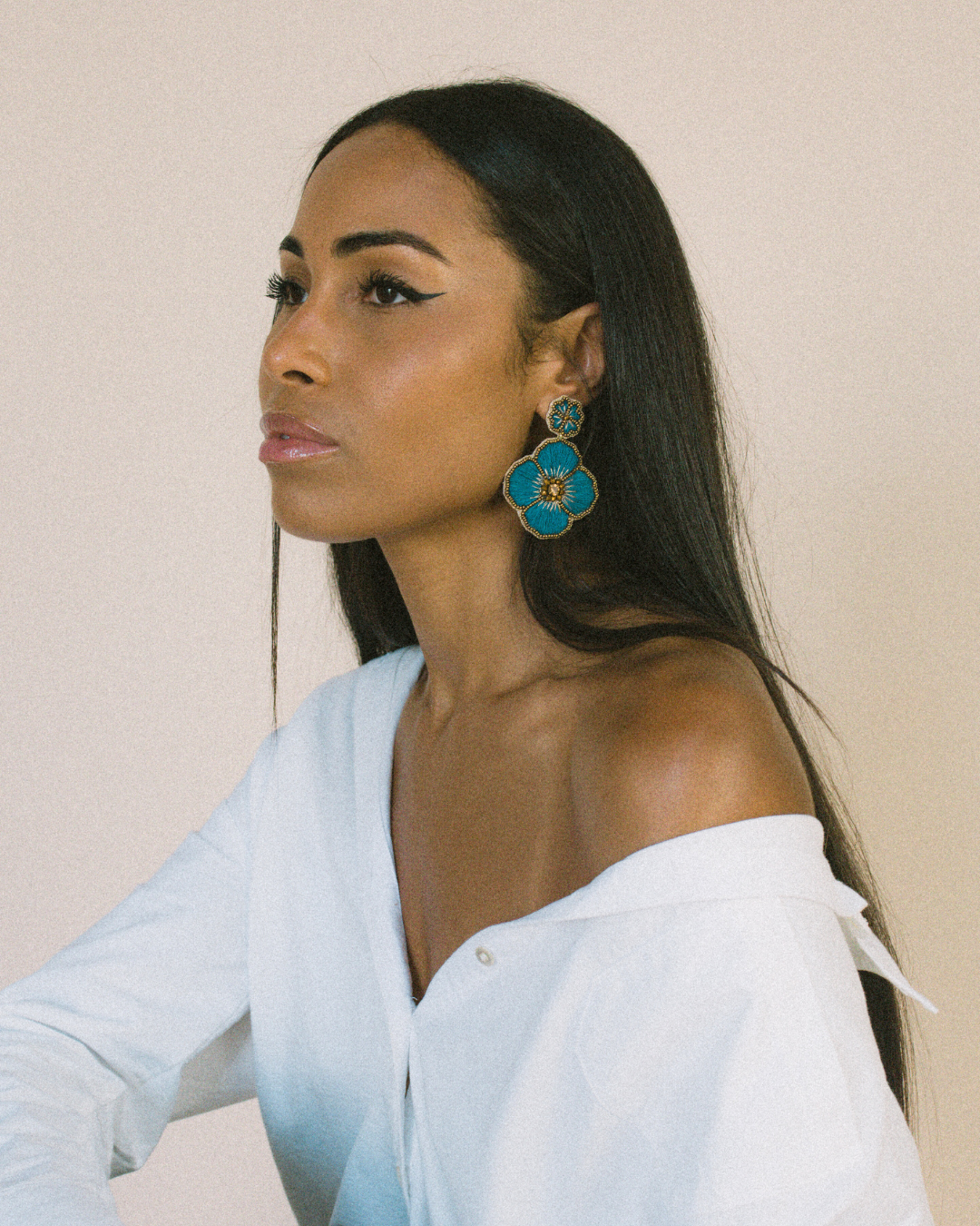 Cassiopeia embroidered earrings