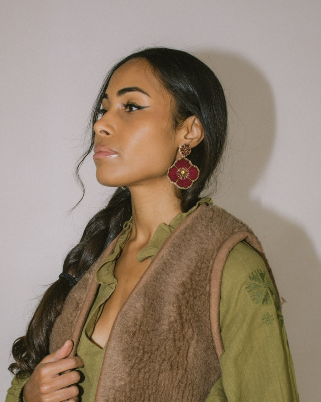 Cassiopeia embroidered earrings