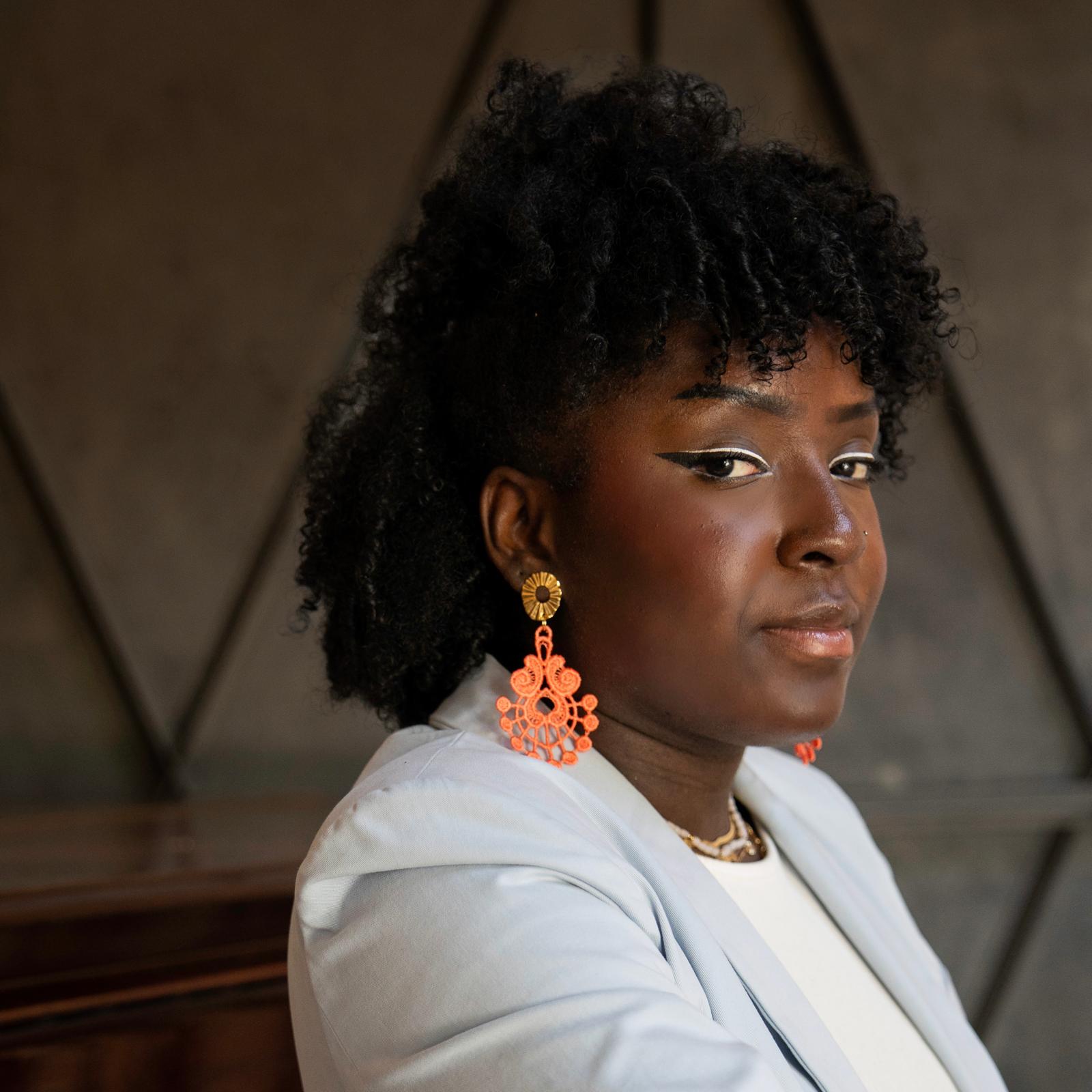 Cassiopeia embroidered earrings