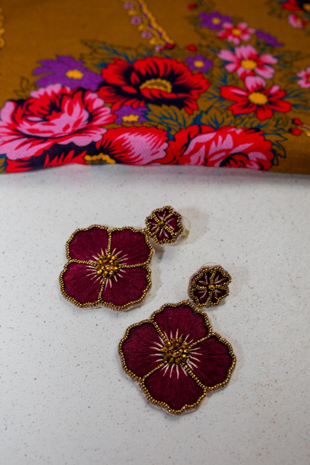 Cassiopeia embroidered earrings