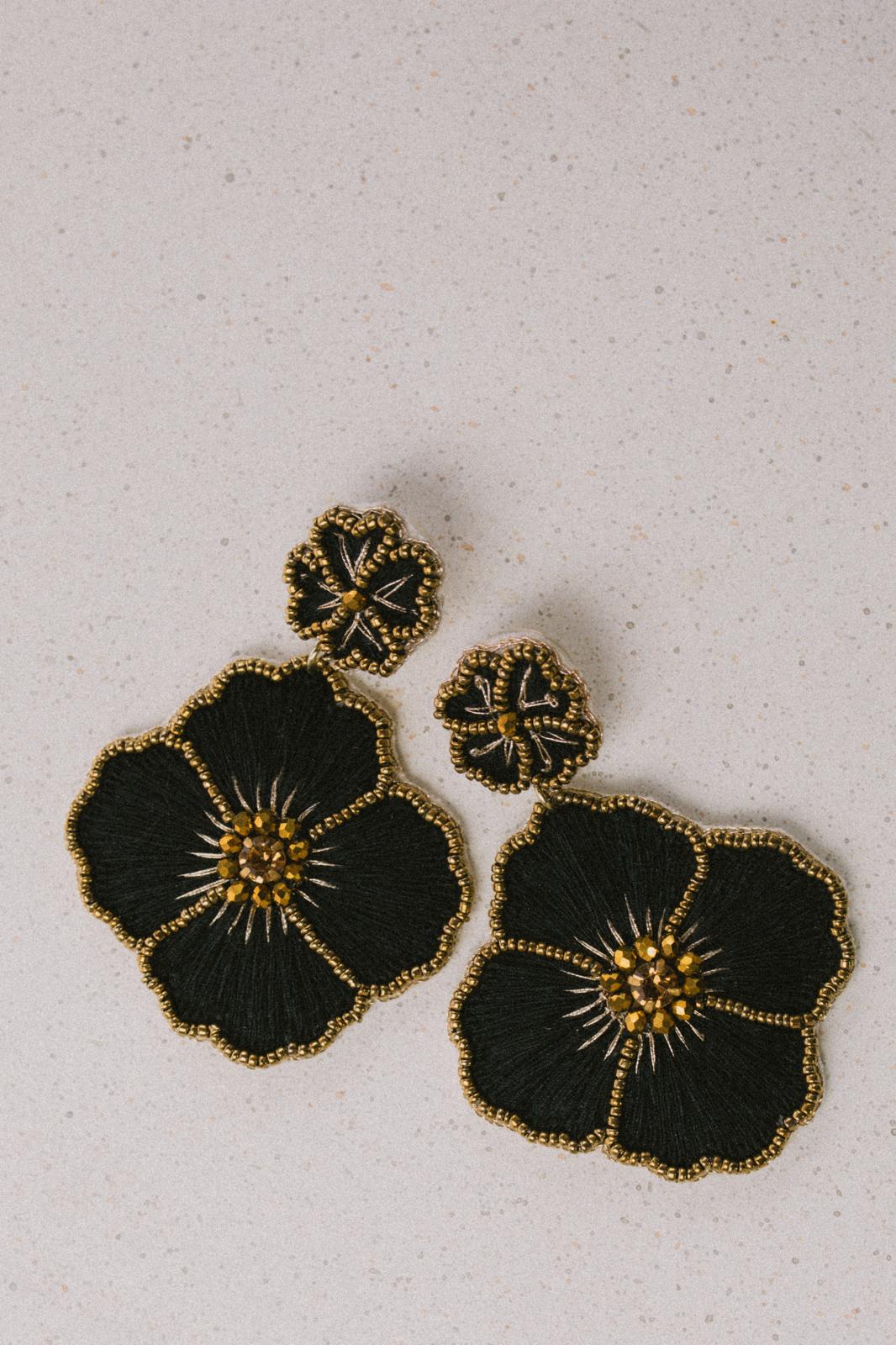 Boucles d'oreilles brodées Perlées Philippa