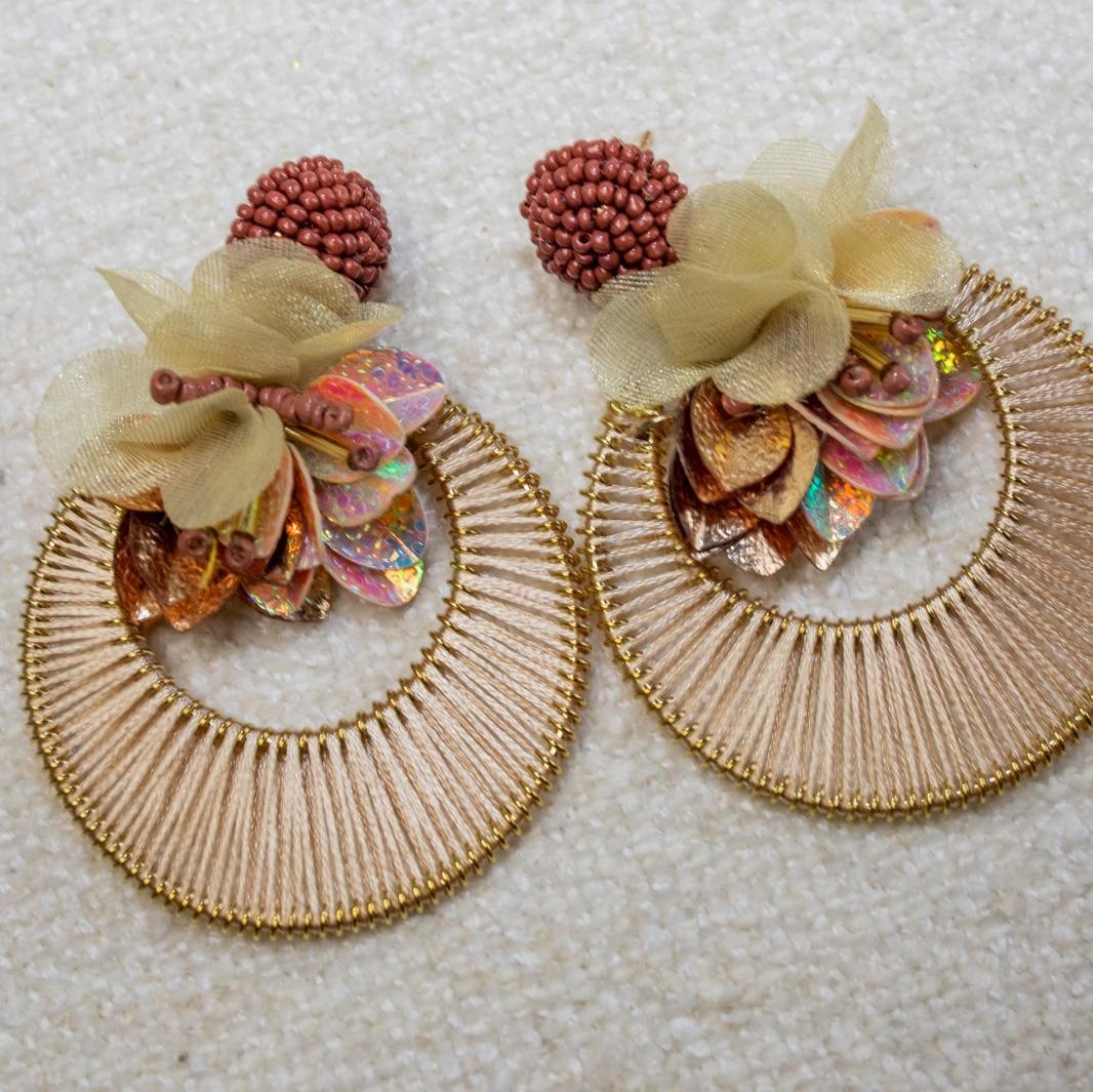 Cassiopeia embroidered earrings