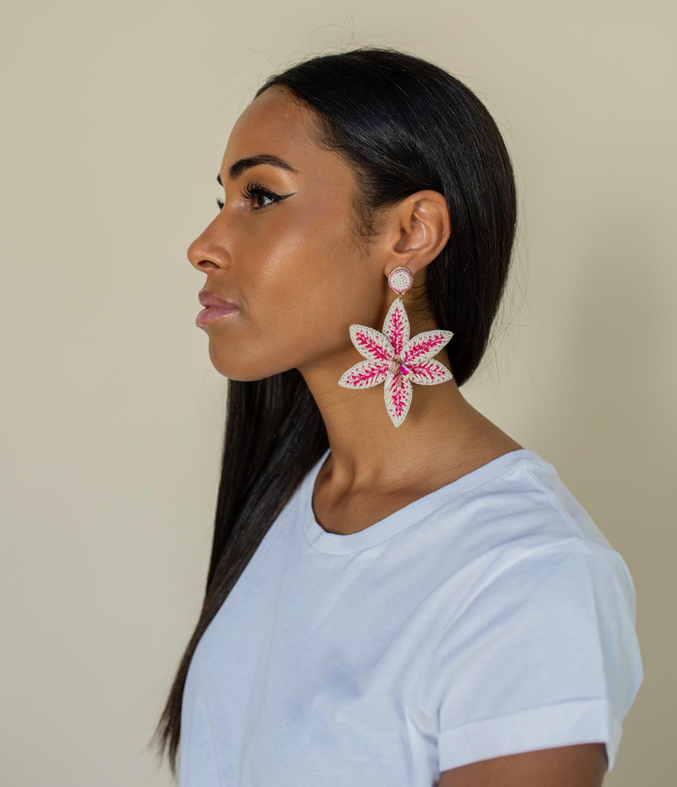 Cassiopeia embroidered earrings
