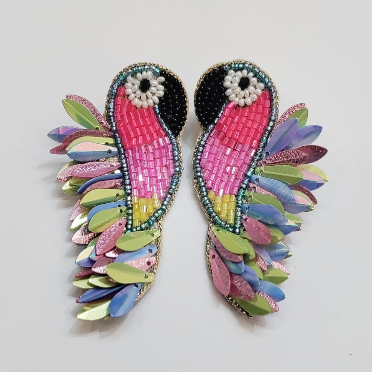 Boucles d'oreilles brodées Perlées ASHA