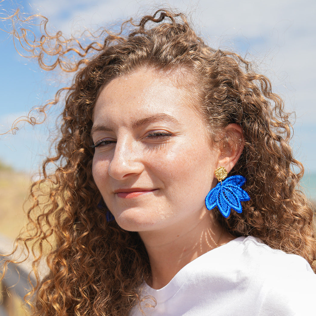 Boucles d'oreilles brodées Apolline Maison Fauve