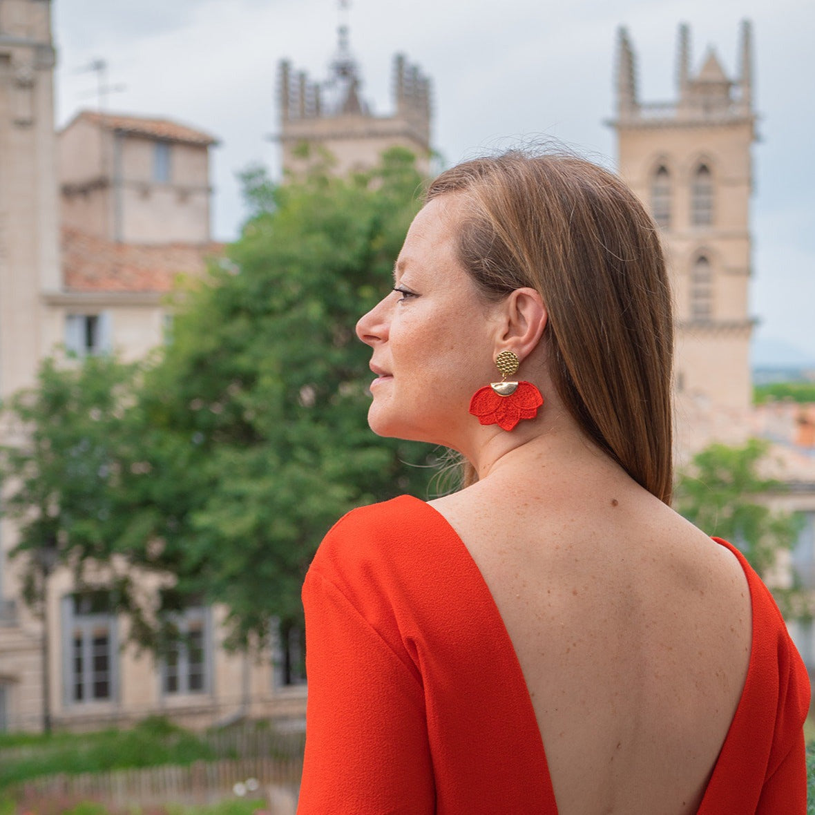 Boucles d'oreilles brodées Joséphine