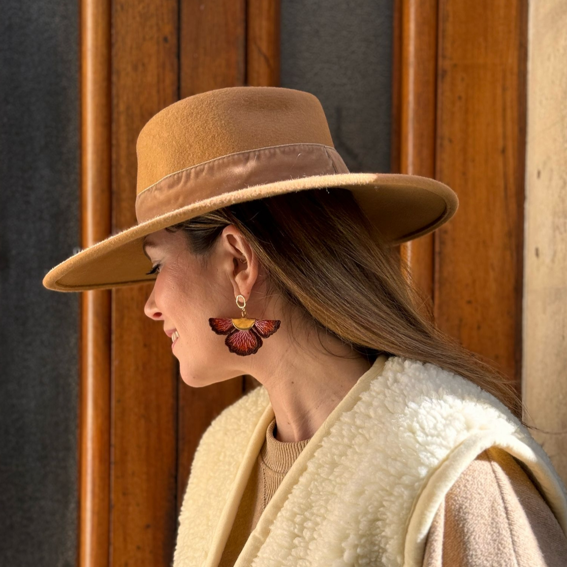 Boucles d'oreilles brodées Léontine MAISON PERNILLE x MARUSHKA