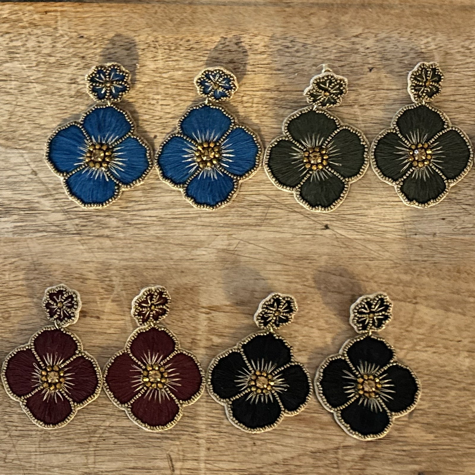 Cassiopeia embroidered earrings