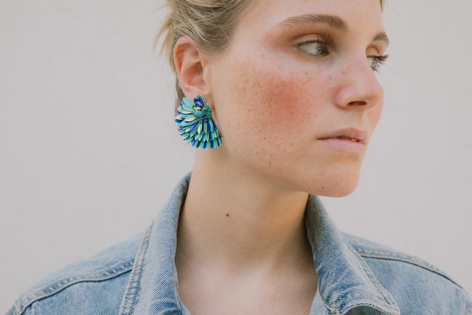Boucles d'oreilles brodées ISÉE